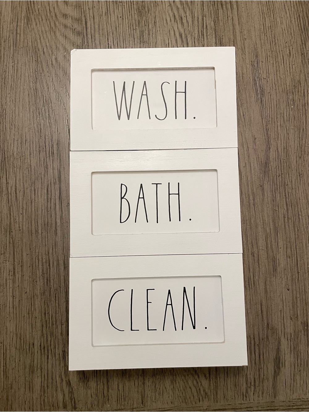 Rae Dunn decor, three 8x5 wooden signs.